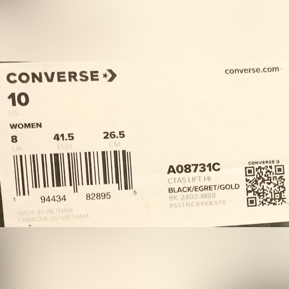 Converse Black and White Chuck Taylor High-Top Sneakers - Picture 7 of 9
